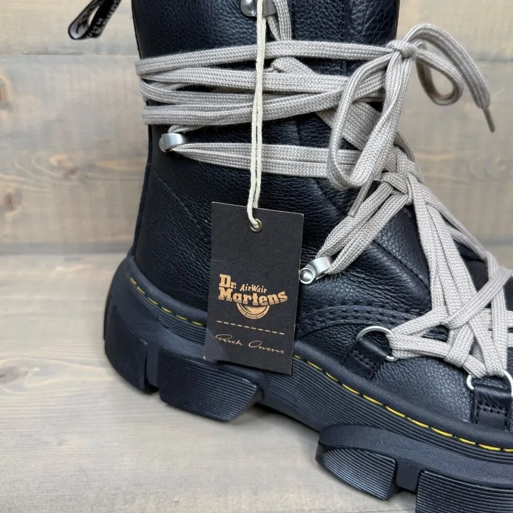 NIB Dr. Martens x Rick Owens 1460 DMXL Megalace RO Black Leather Boots US 10.5 - Picture 11 of 12